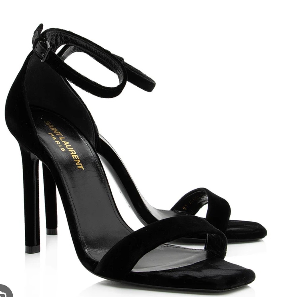 Saint Laurent velvet amber heels